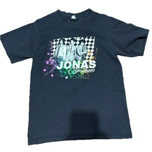 Jonas Brothers Shirt Women Size S Black Y2K The Burning Up Tour 2008 Tee